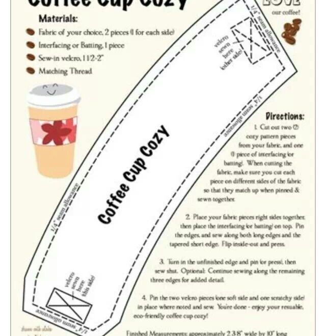 Cup Cozy Printable Template Free Printable And Enjoyable Learning