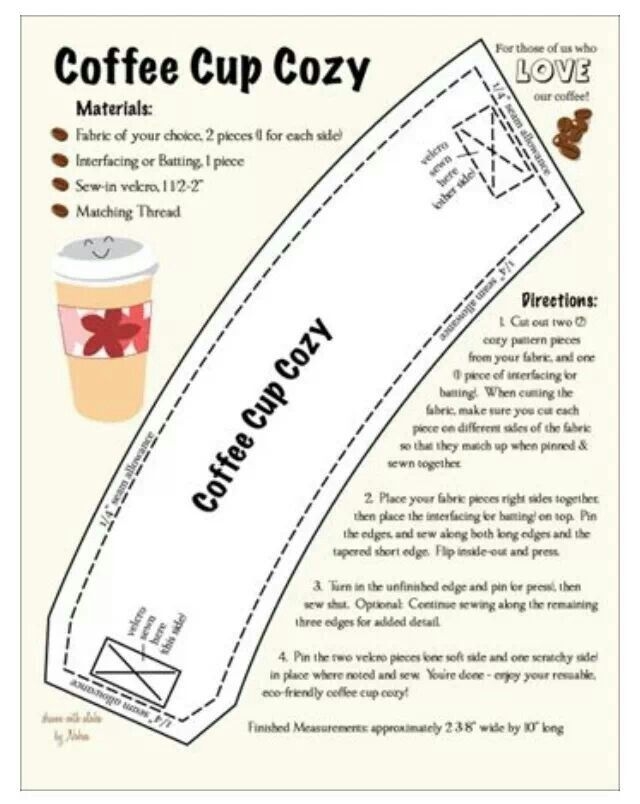 Cup Cozy Printable Template Free Printable And Enjoyable Learning