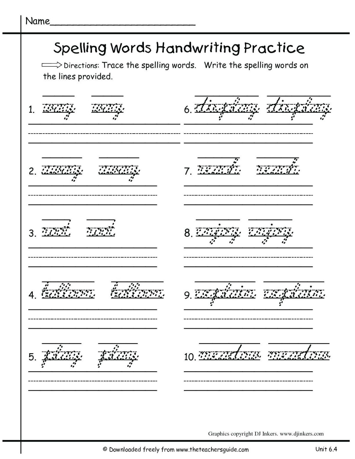 Cursive Writing For 5th Graders Name Tracing Generator Free 