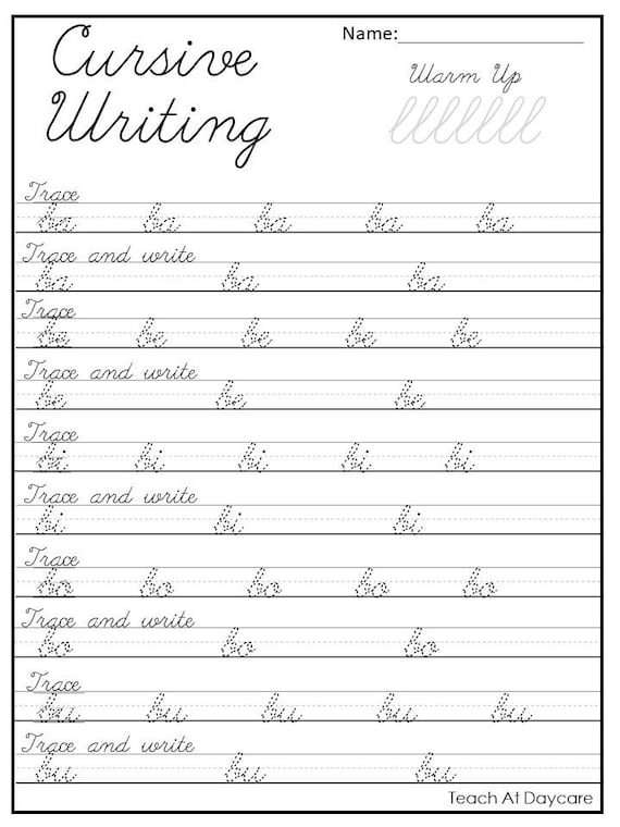 Cursive Writing Worksheets For 5th Grade