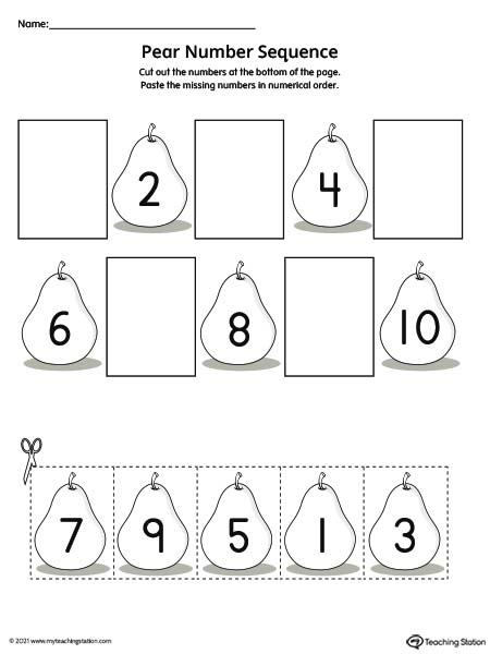 Cut And Paste Number Worksheets