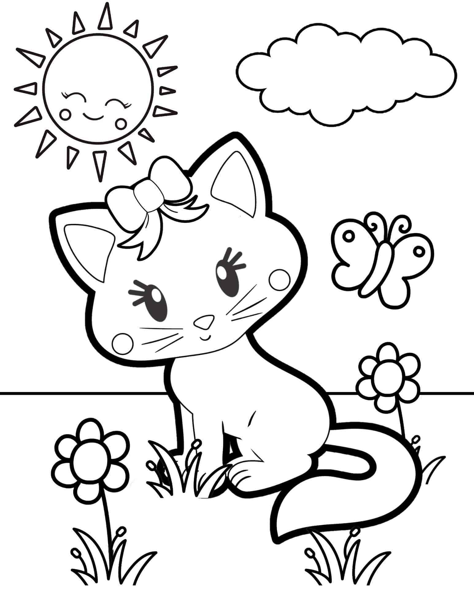 Cute Cat Coloring Page Free Printable Coloring Pages Free Kids 