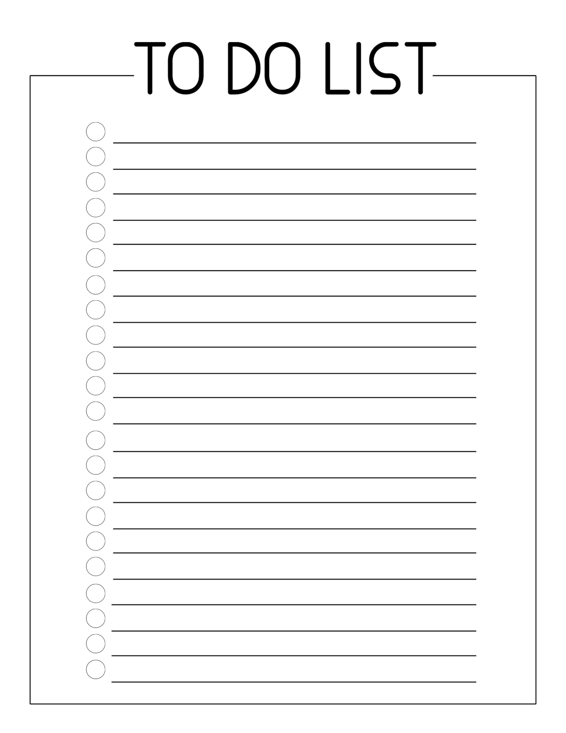 To Do List Template Printable