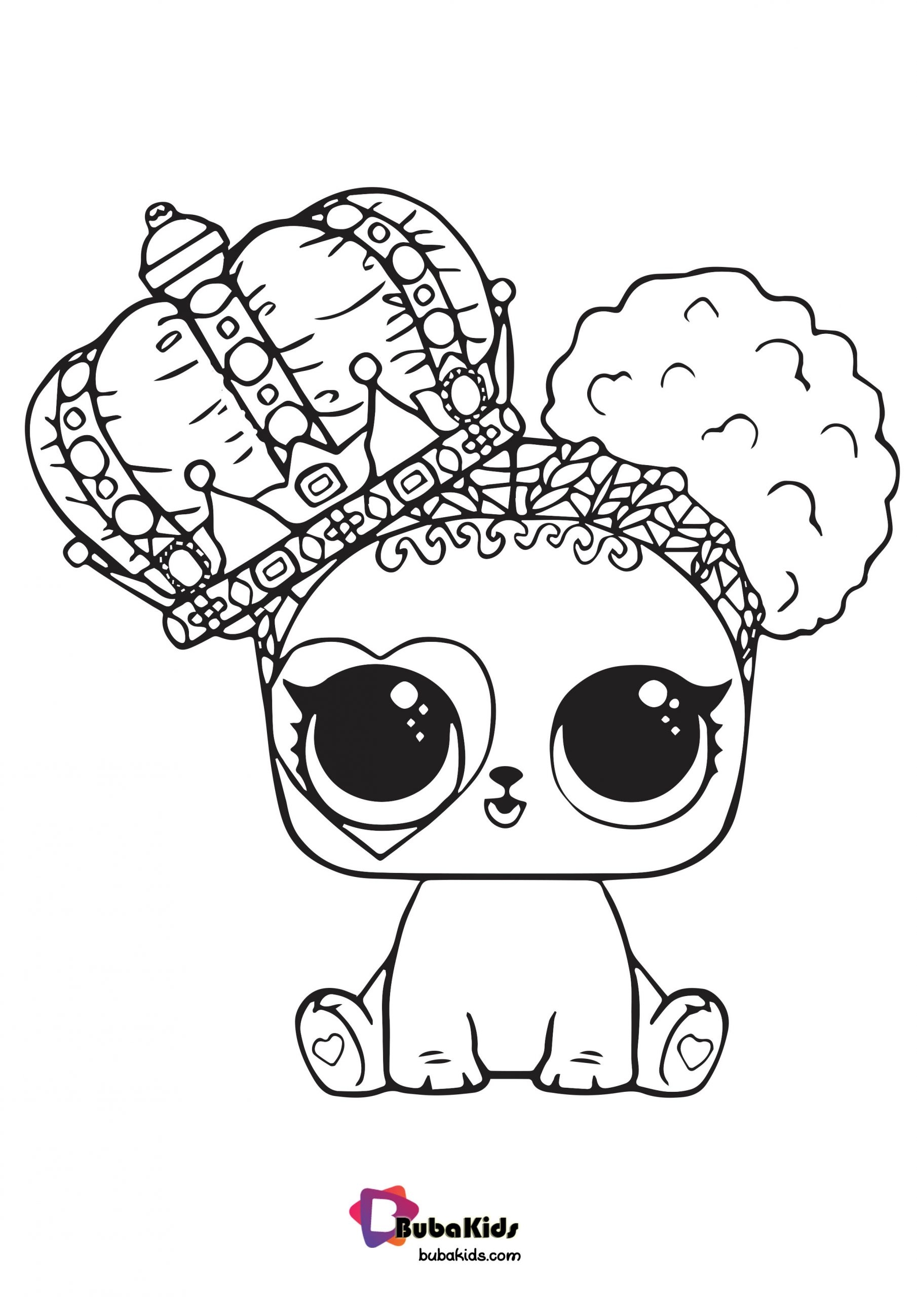 Cute LOL Pet Coloring Page For Girls In HD Resolution BubaKids