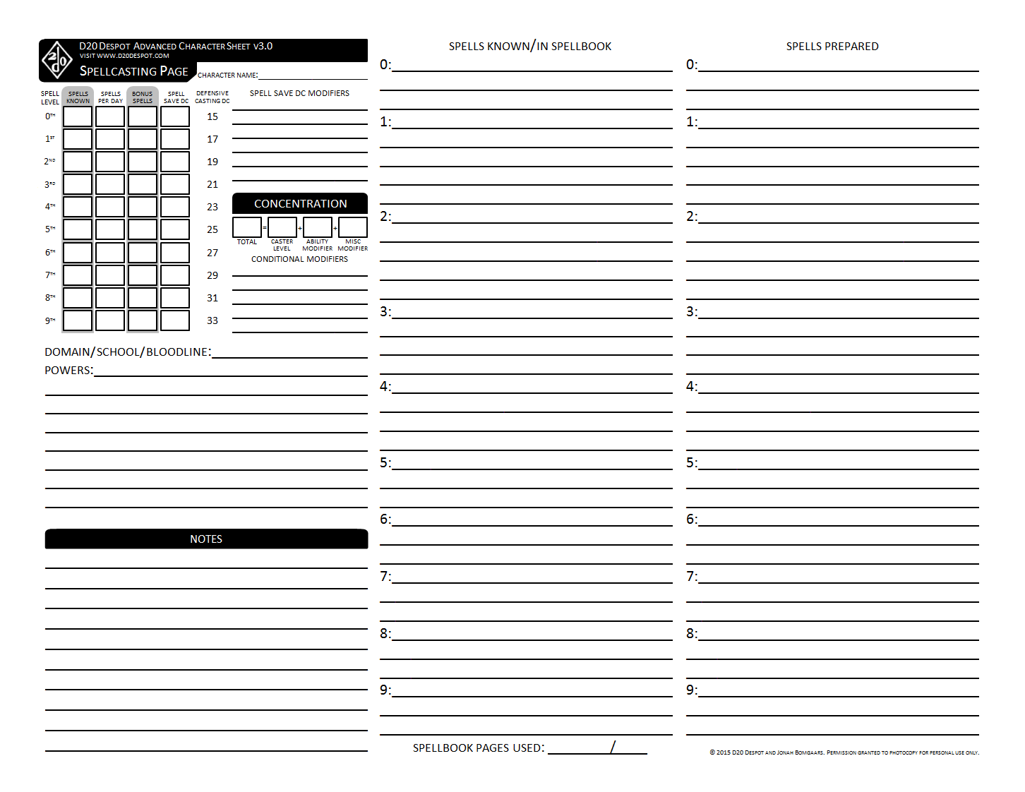 Pathfinder Druid Spell List Printable