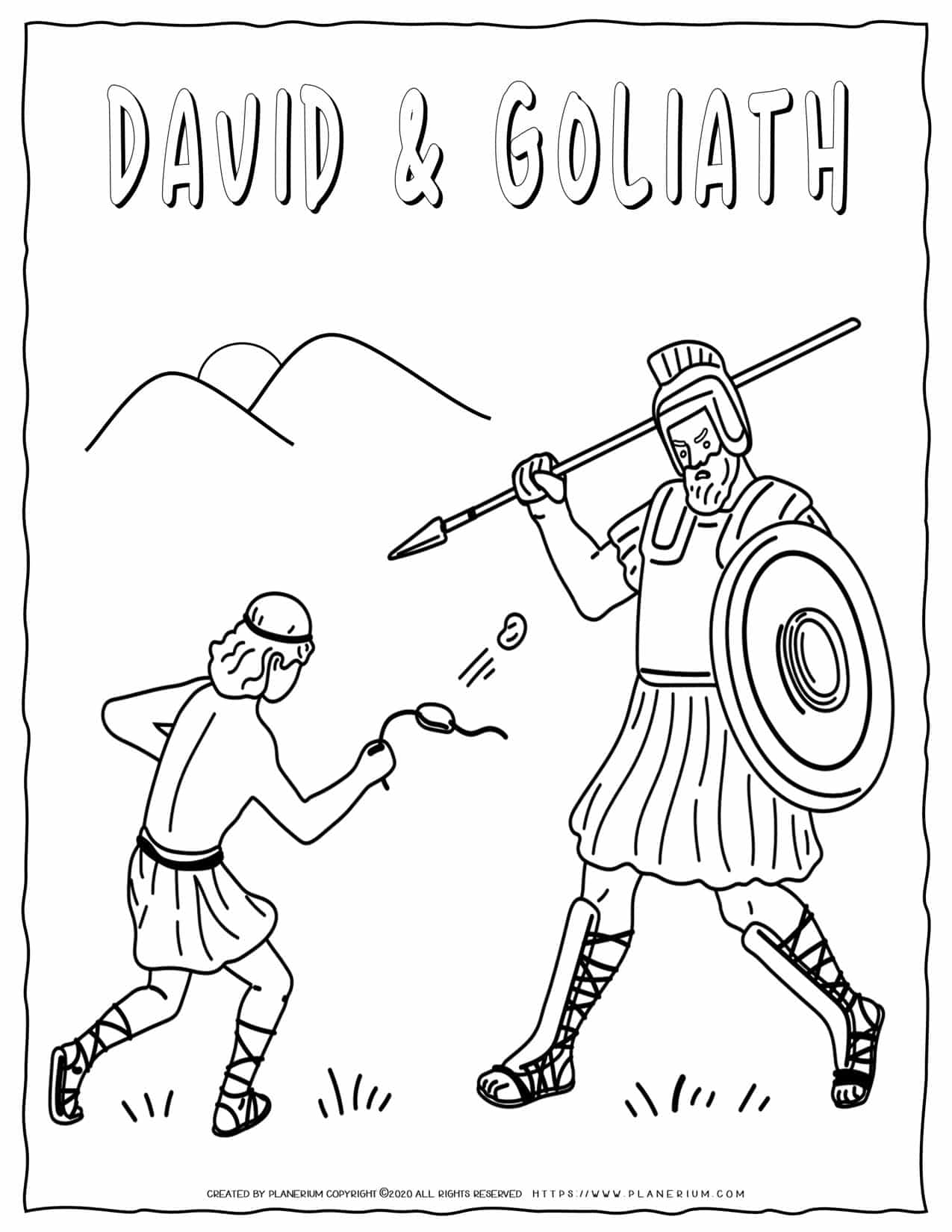 David And Goliath Coloring Pages Printable