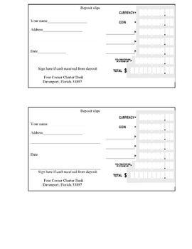 Deposit Slips By Jenny Cordero Teachers Pay Teachers