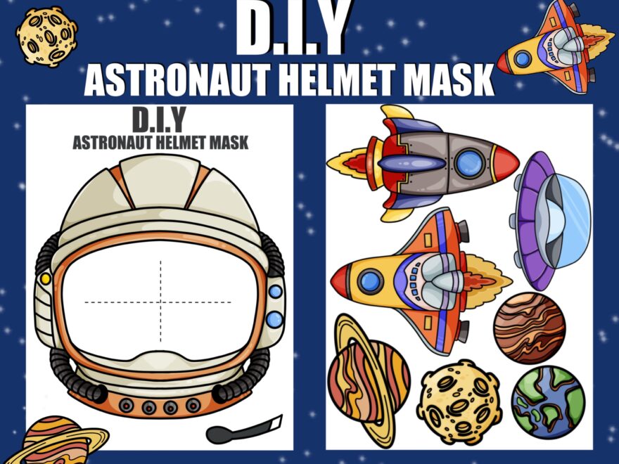 DIY Printable Astronaut Helmet Mask Craft children 39 s Art Project helmet