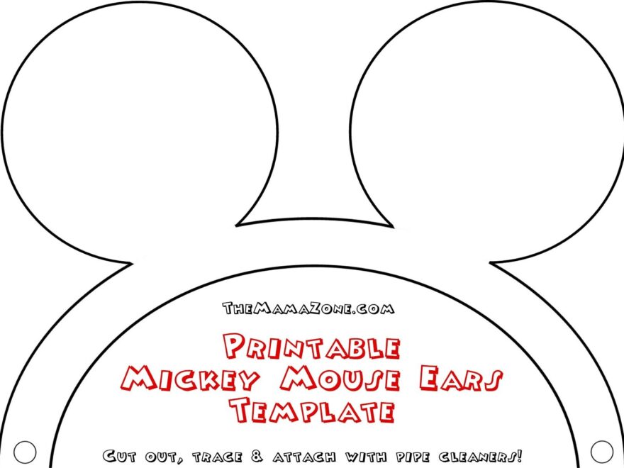 DIY Printable Mickey Mouse Ear Template The Mama Zone Mickey Mouse