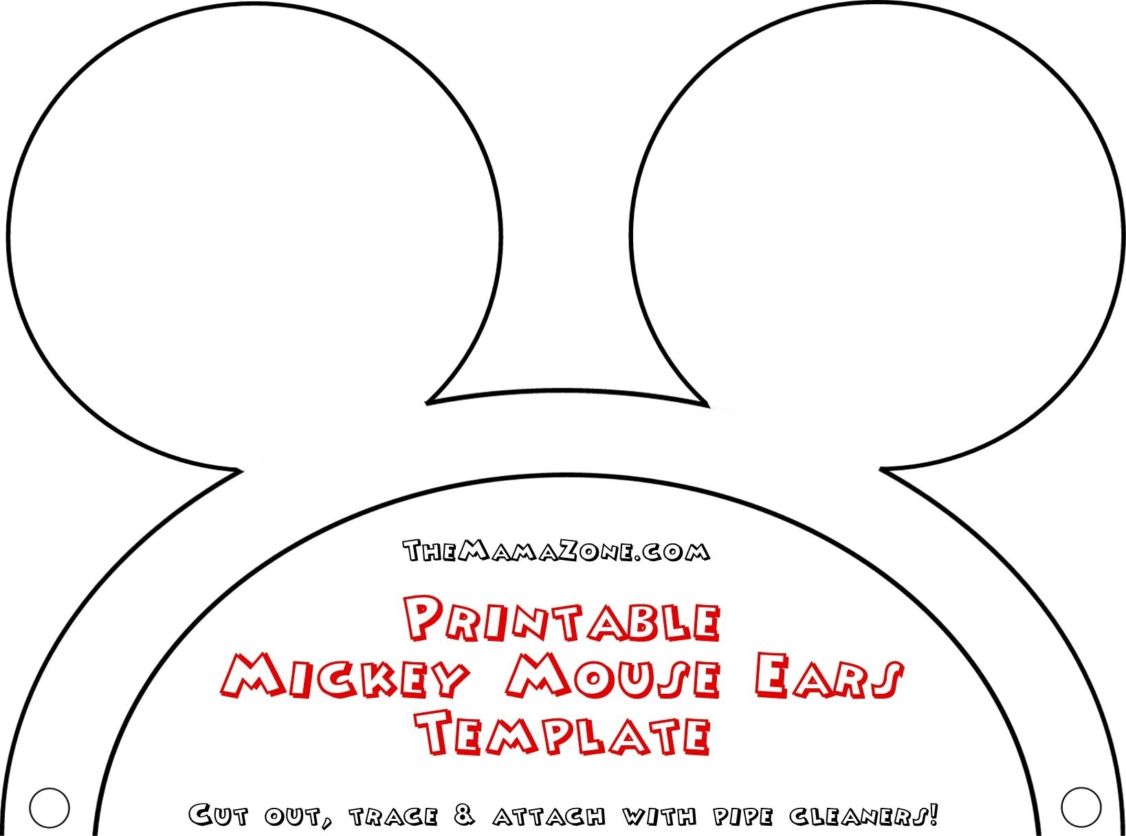 DIY Printable Mickey Mouse Ear Template The Mama Zone Mickey Mouse 