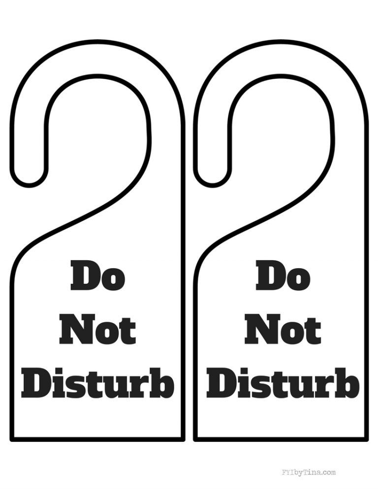 Do Not Disturb Door Hanger Free Printable Door Hanger Template 