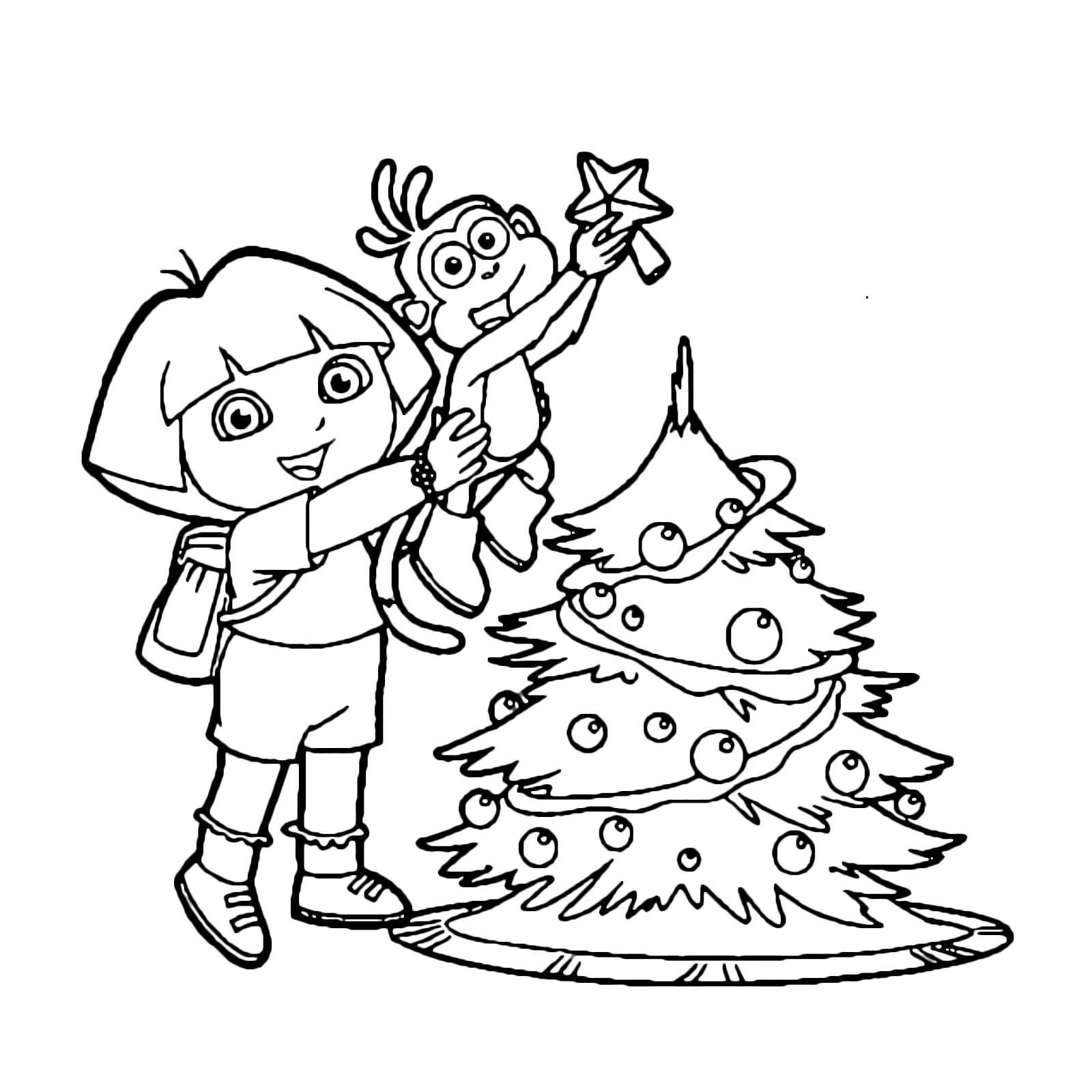 Dora The Explorer Printable Coloring Book Christmas