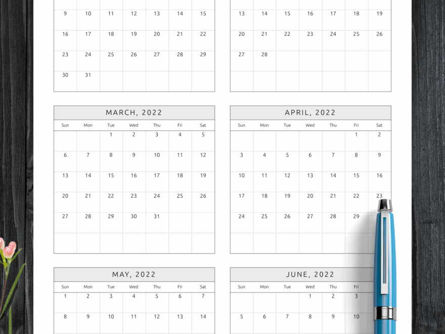 Download Printable Yearly Planning Calendar Template PDF