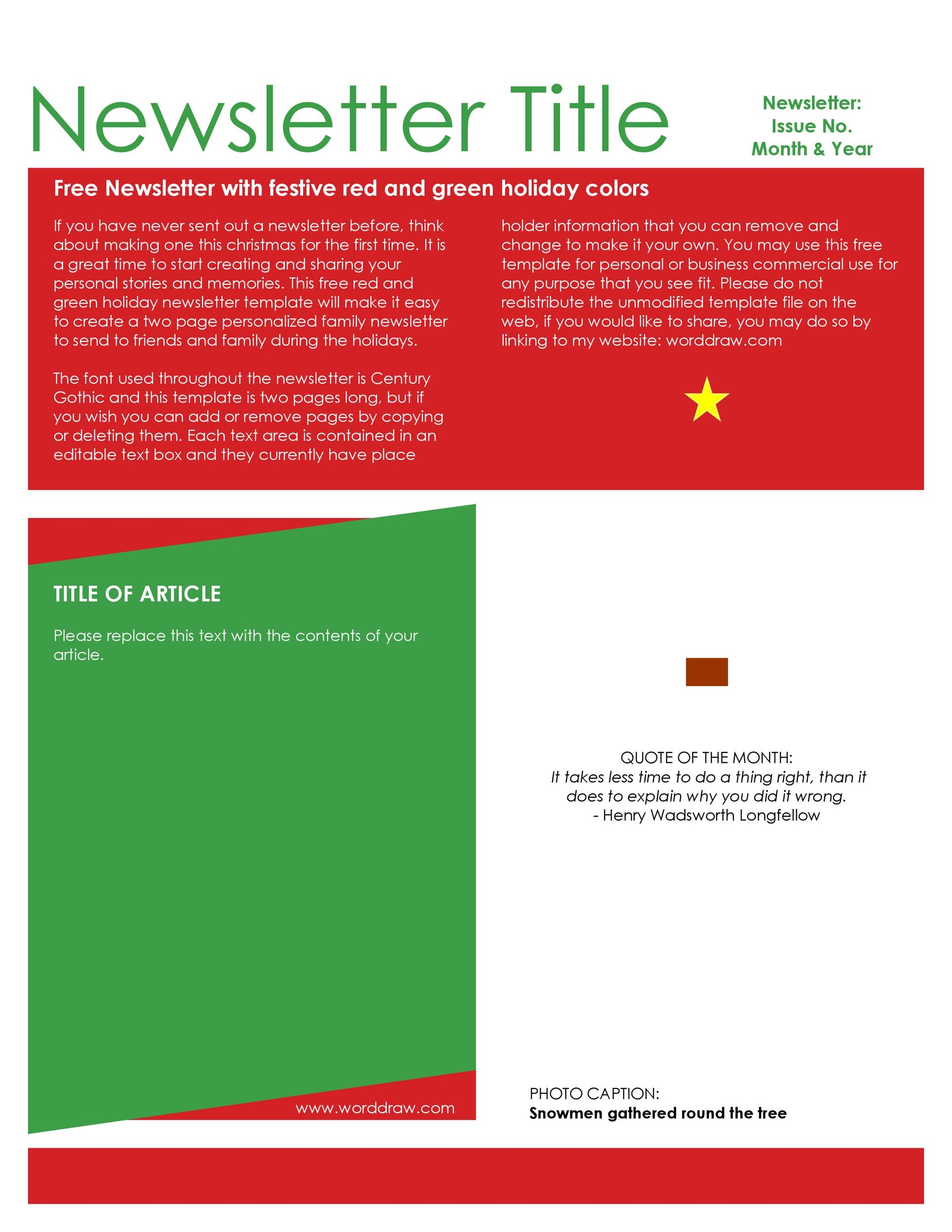 Free Printable Newsletter Templates Fashion