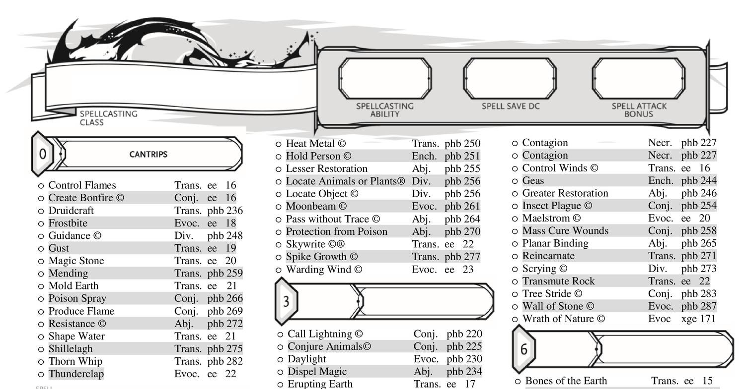 Druid Spell List pdf DocDroid