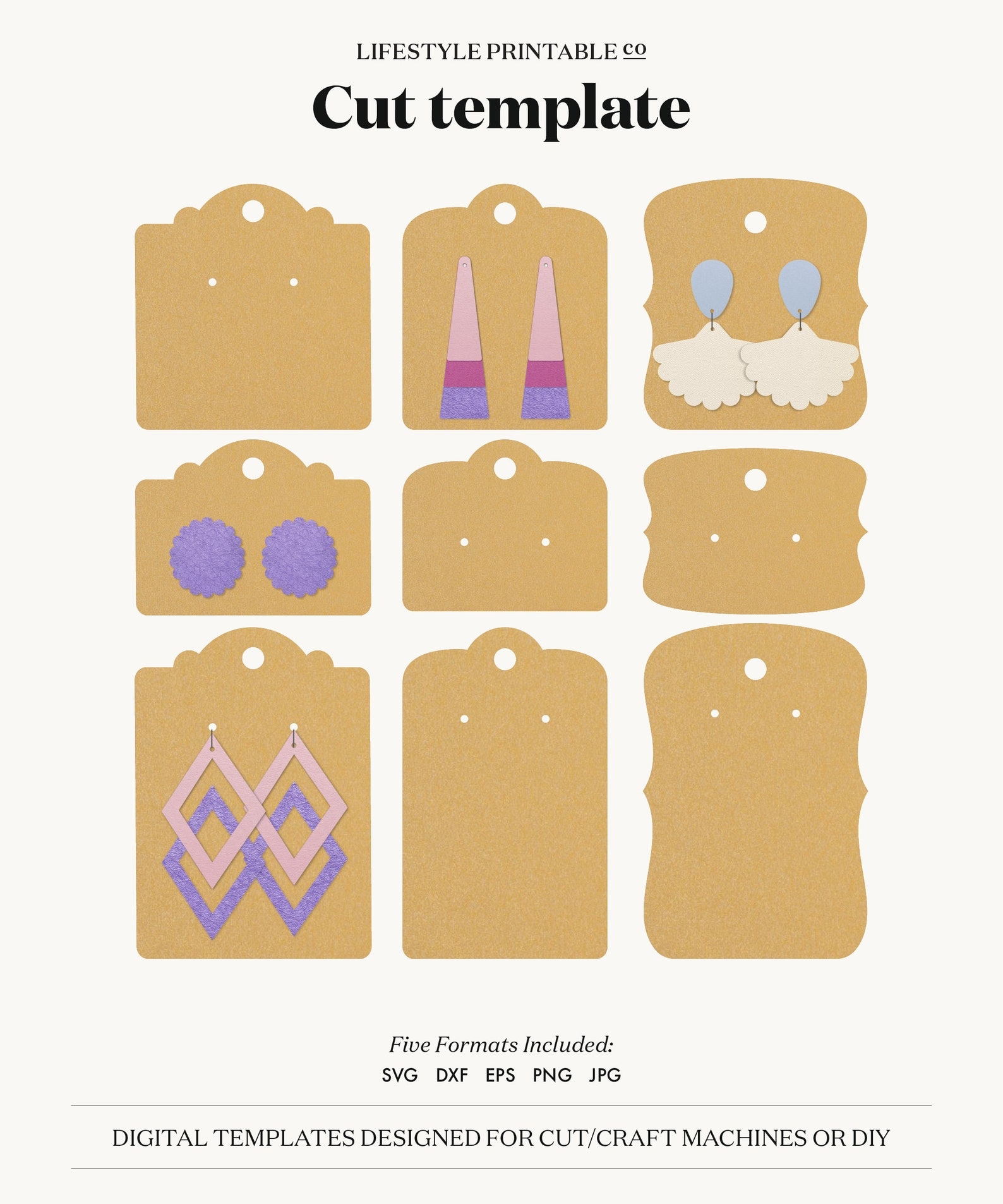 Earring Display Card Template