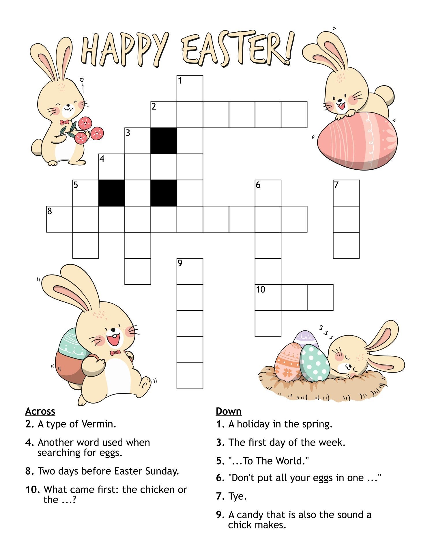 Free Printable Easter Worksheets For High School