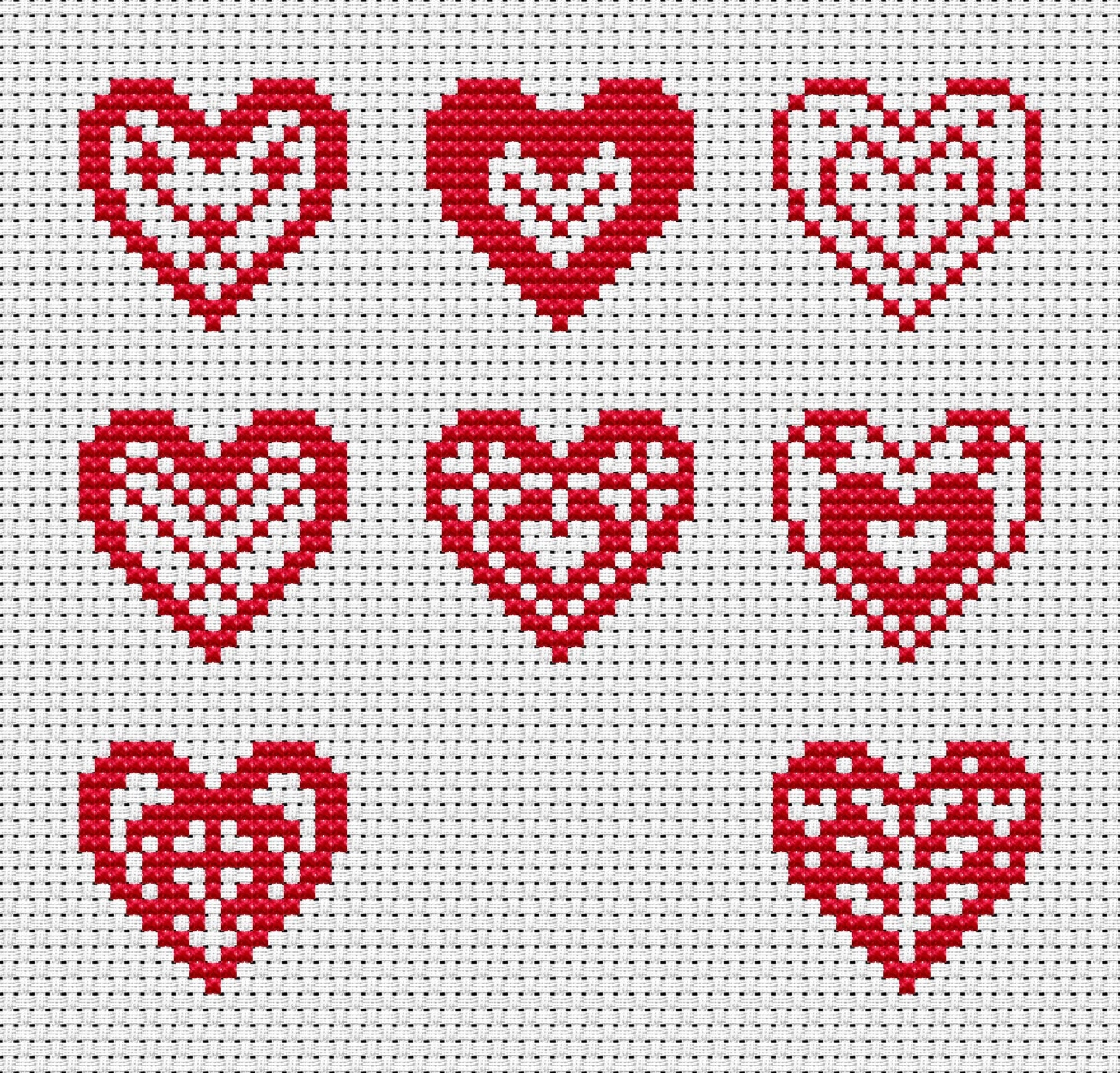 Easy Cross Stitch Heart Pattern Free At Jeffrey Bost Blog