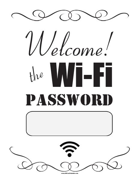 Editable Free Printable Template Wifi Password Sign Printable Templates