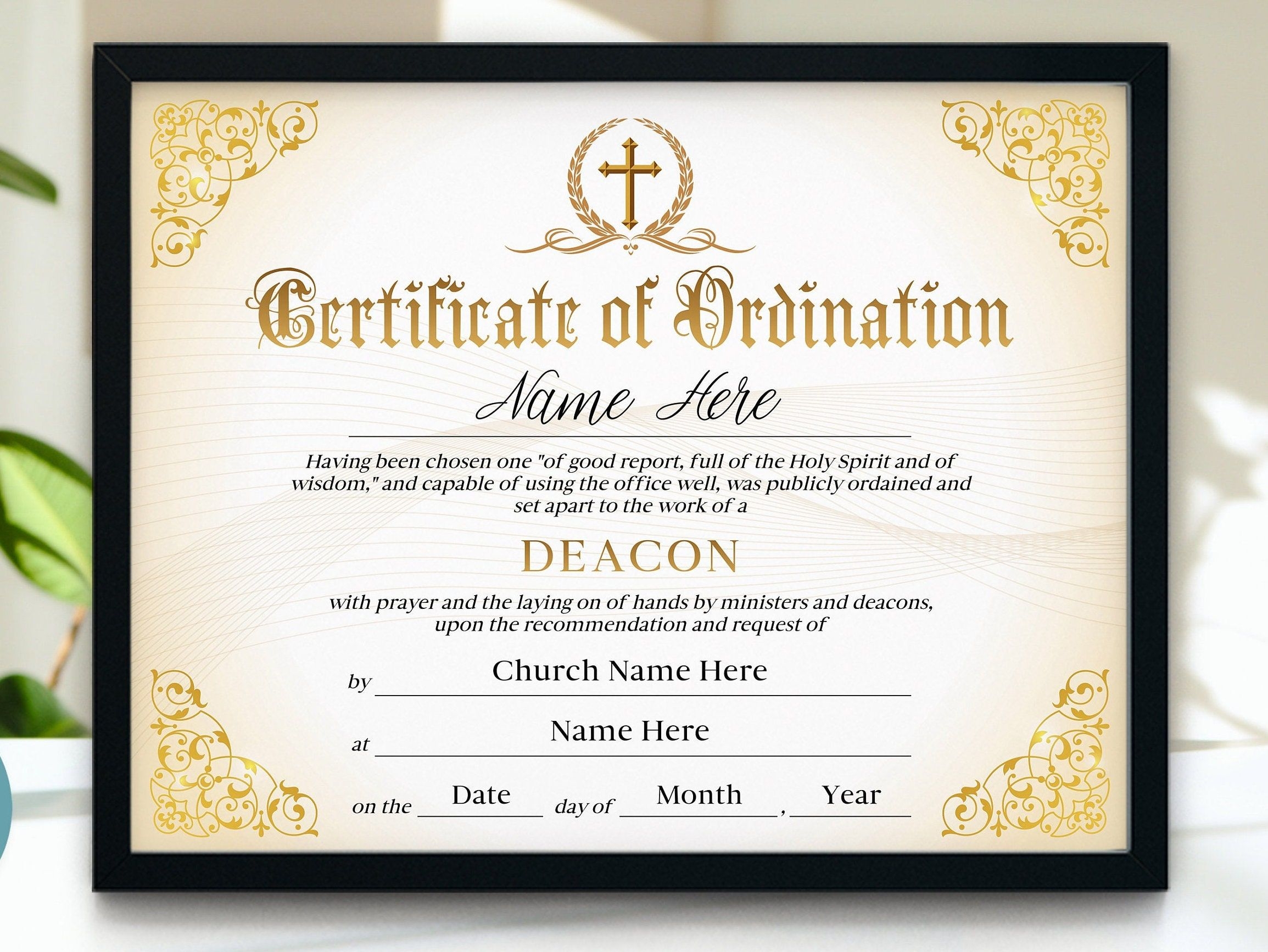 Editable Ordained Minister Certificate Template Elegant Ordination 