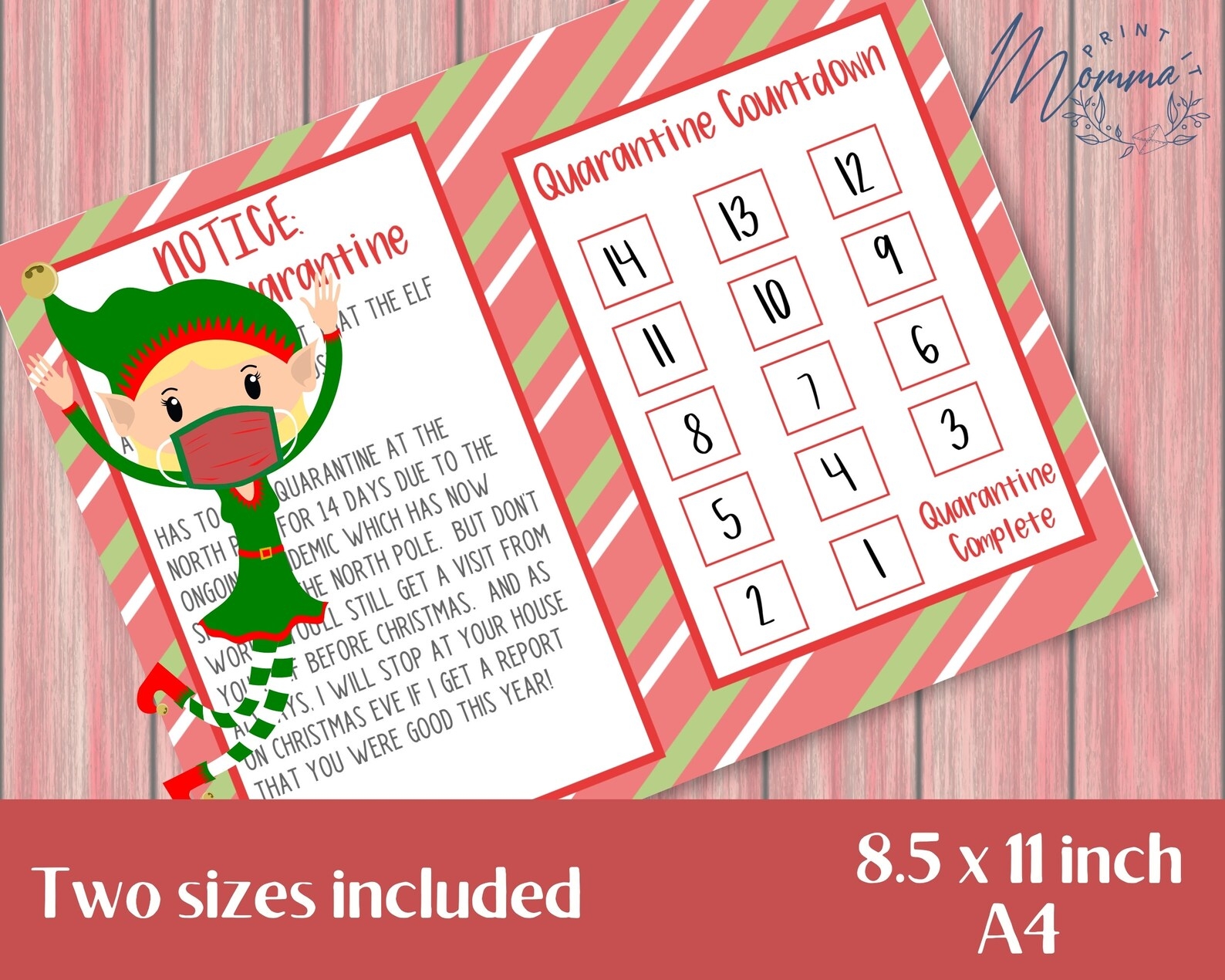 Elf In Quarantine Printable Quarantined Naughty Elf Letter Digital 