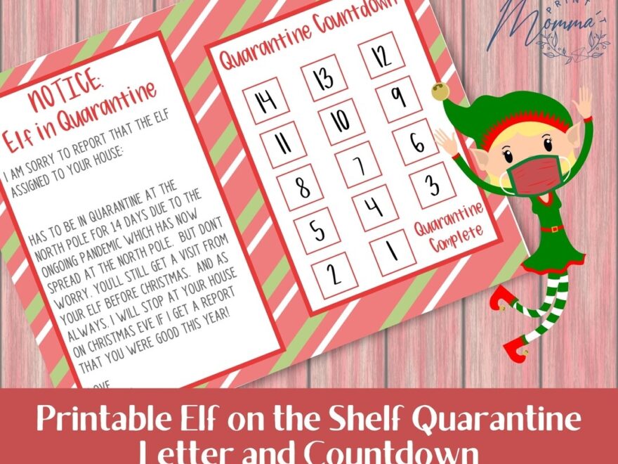 Elf In Quarantine Printable Quarantined Naughty Elf Letter Digital