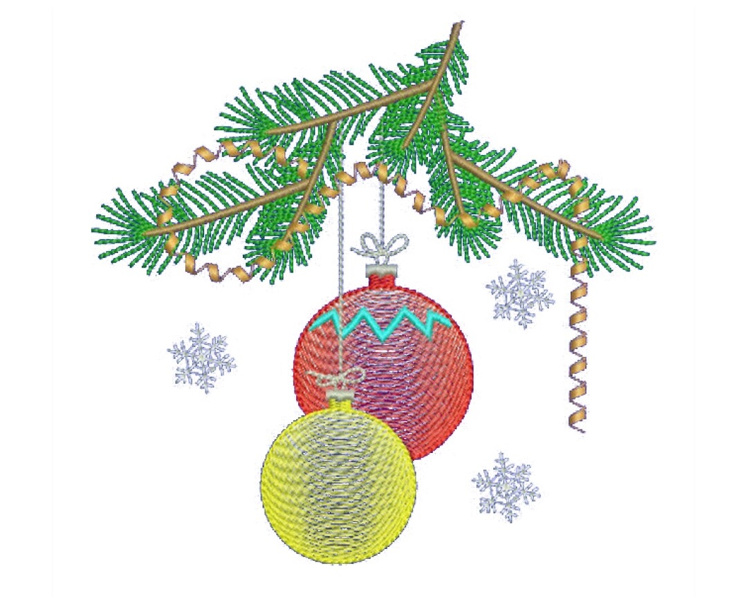 Embroidery File Christmas Balls Applique Christmas Tree Gift Merry 