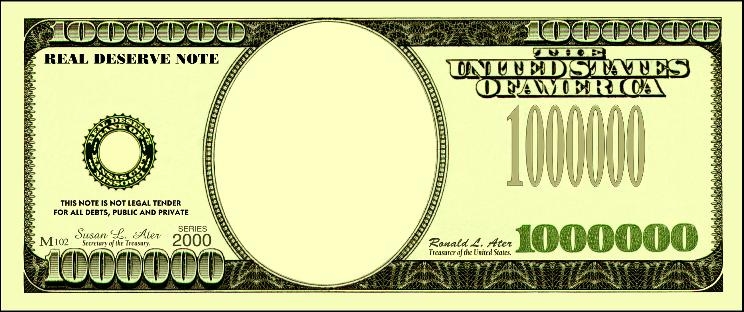 Fake Million Dollar Bill Printable