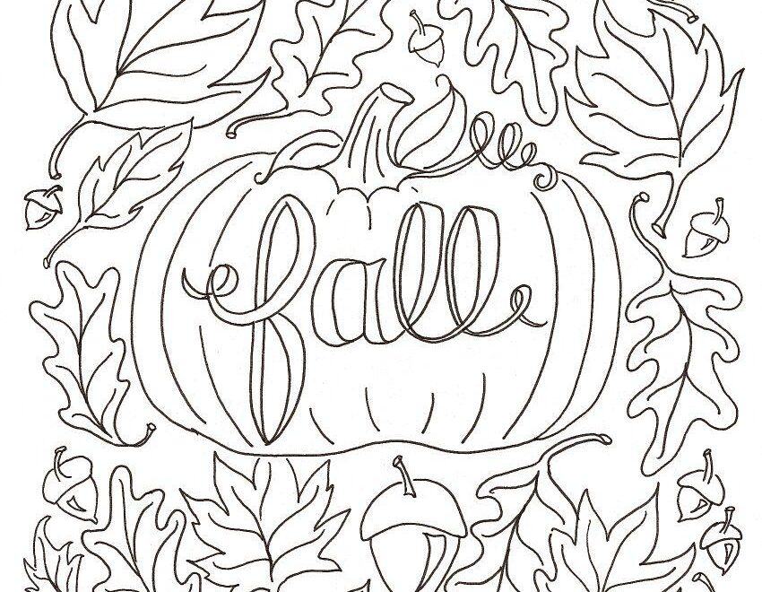 Fall Autumn Cute Coloring Page Printable