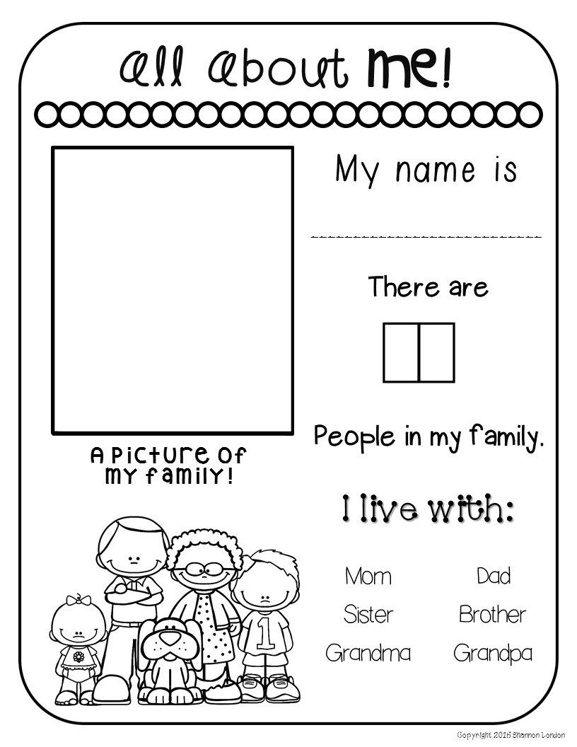 My Family Preschool Printables Free