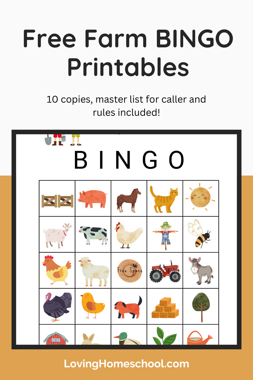 Farm Animal Bingo Printable Bingo Cards Cr enviro