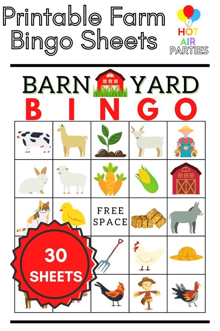 Farm Bingo Printable