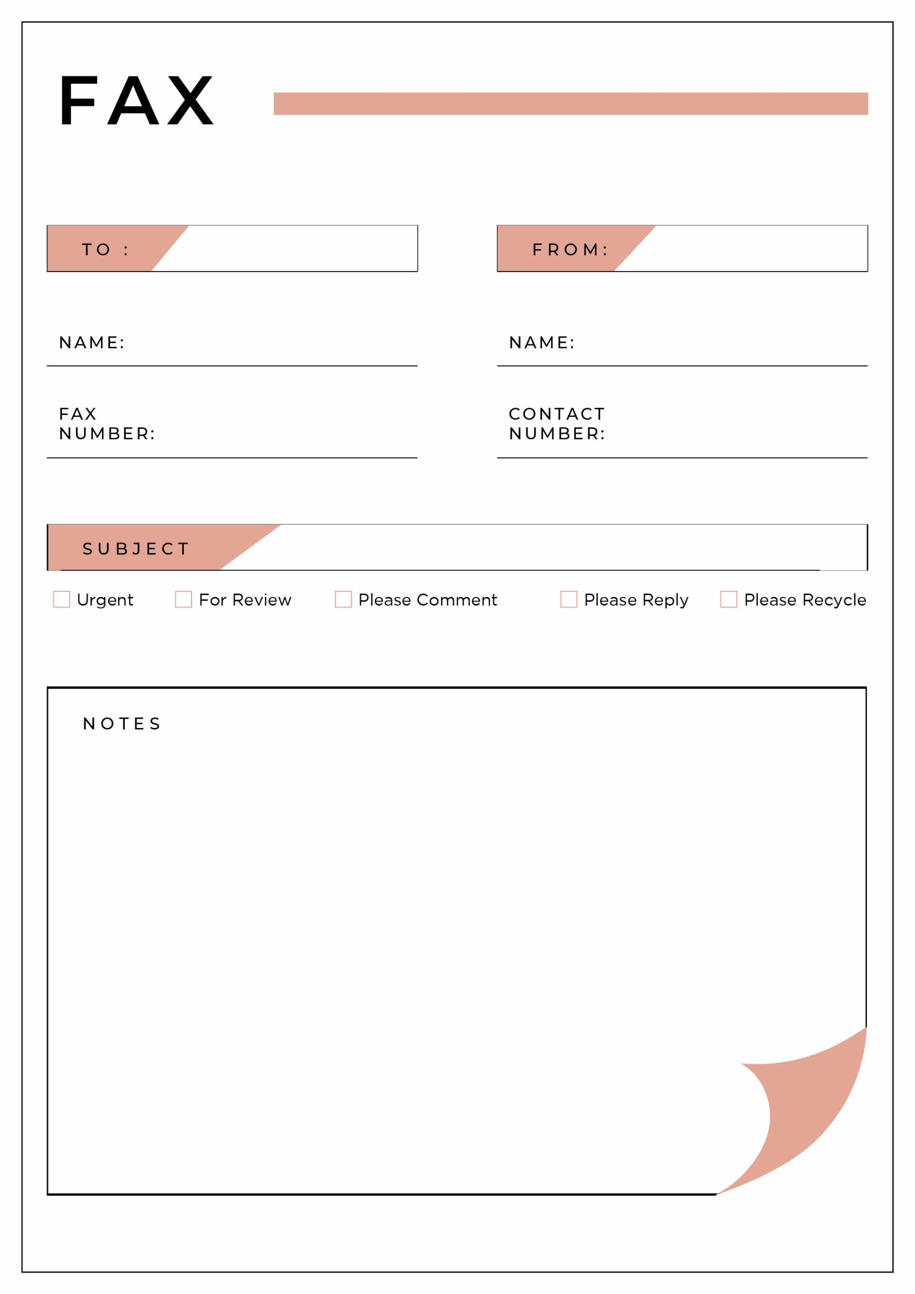 Printable Fax Cover Sheet Template