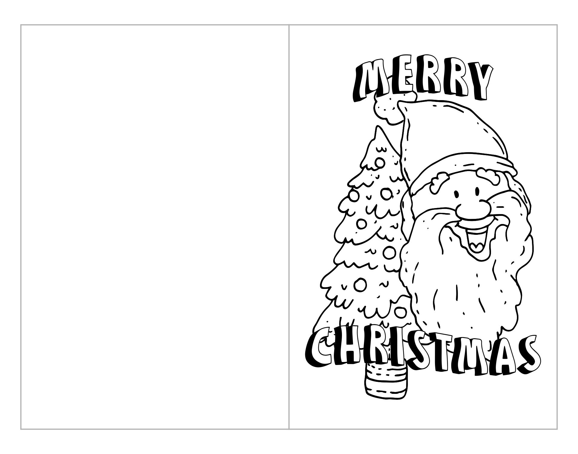 Kids Printable Coloring Christmas Cards