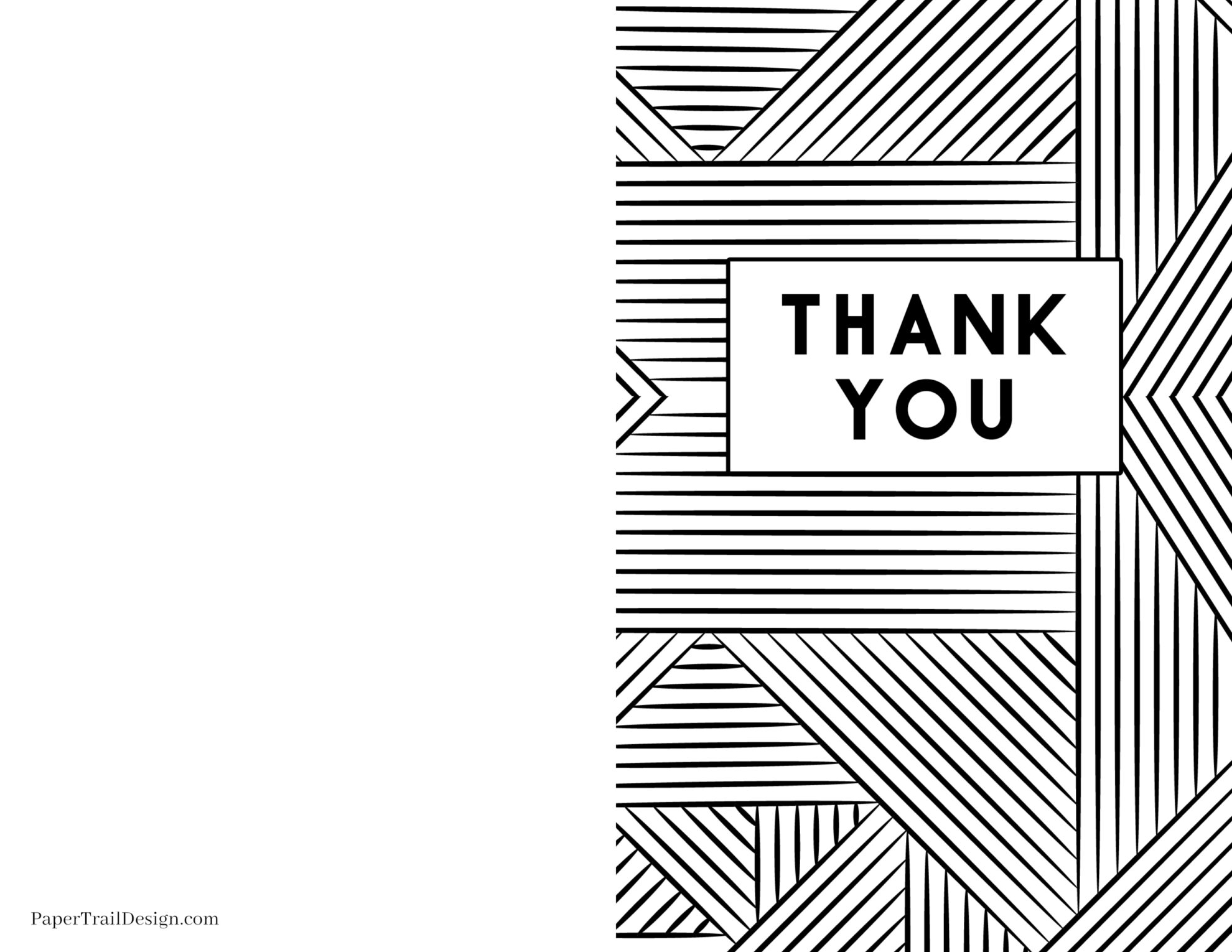 Foldable Free Printable Thank You Cards Black And White Foldable Free Printable Thank You Cards Black And White