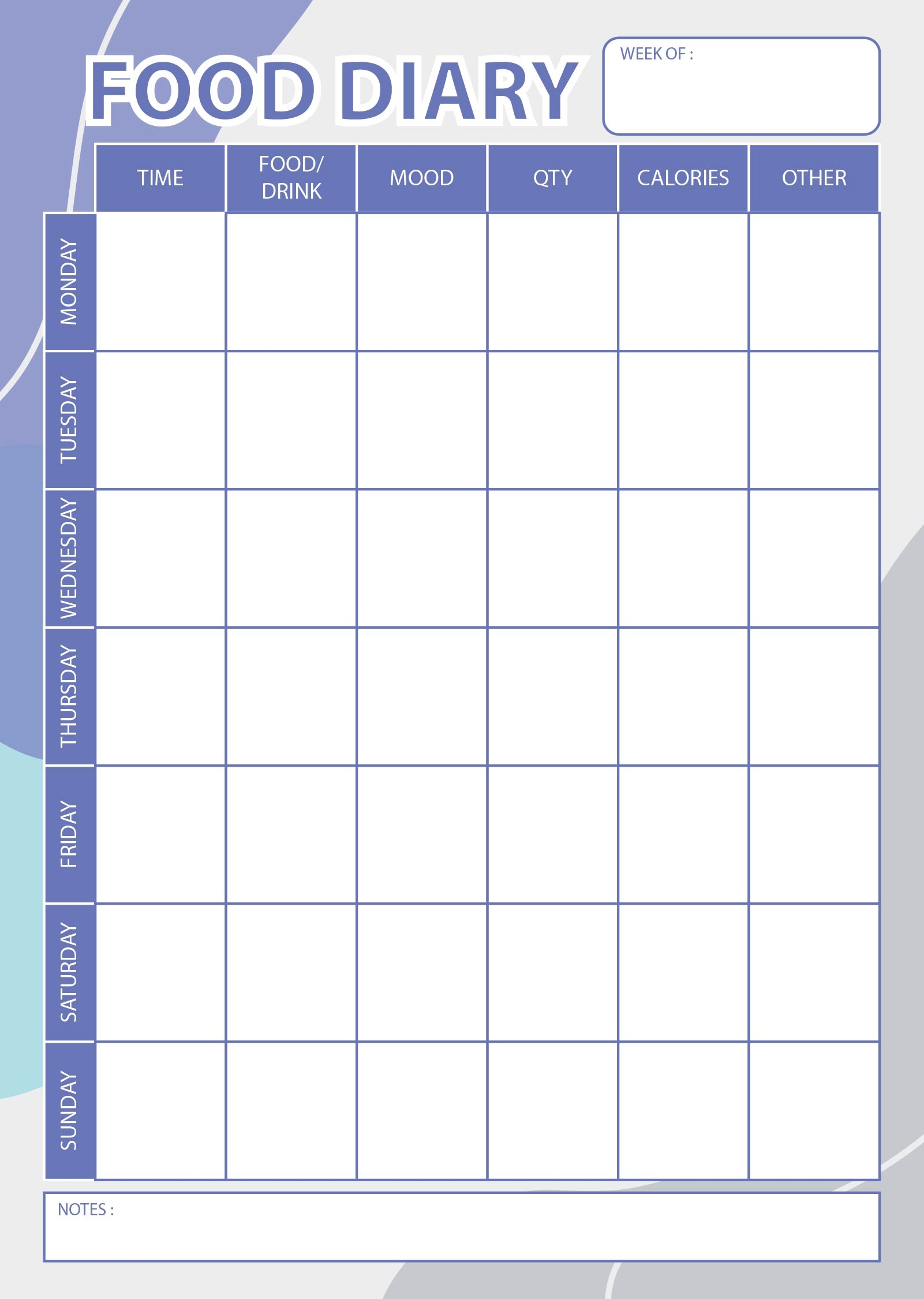 Food Journal For Weight Loss 10 Free PDF Printables Printablee