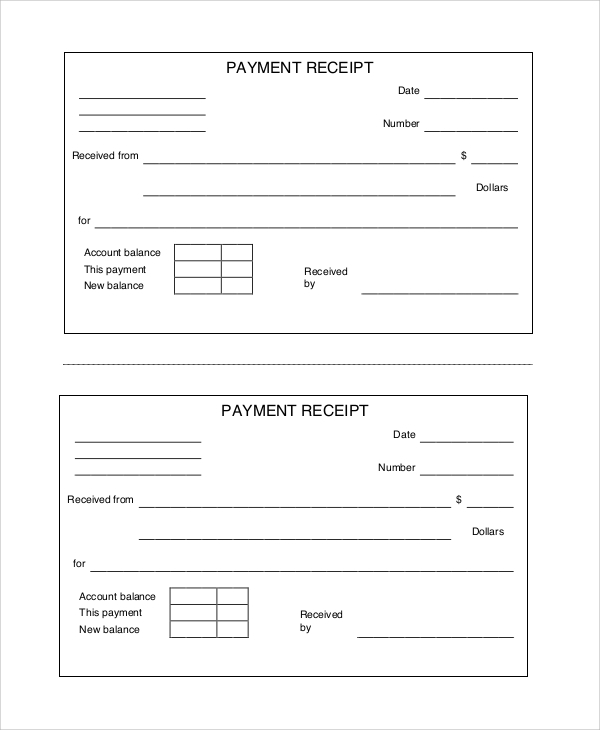 FREE 17 Sample Payment Receipt Templates In PDF