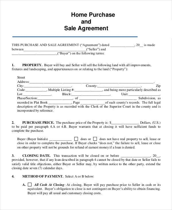 FREE 8 Home Sales Contracts Samples Templates In PDF Google Docs 