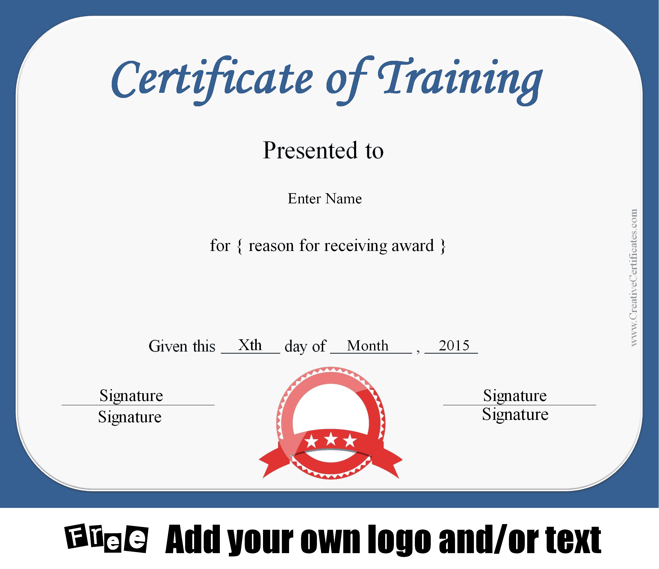 Printable Refresher Training Certificate