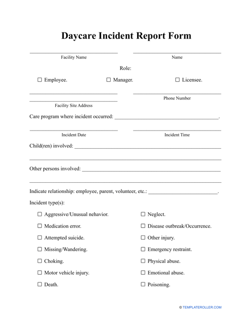 Free Child Accident Report Forms Fill PDF Online Print Templateroller