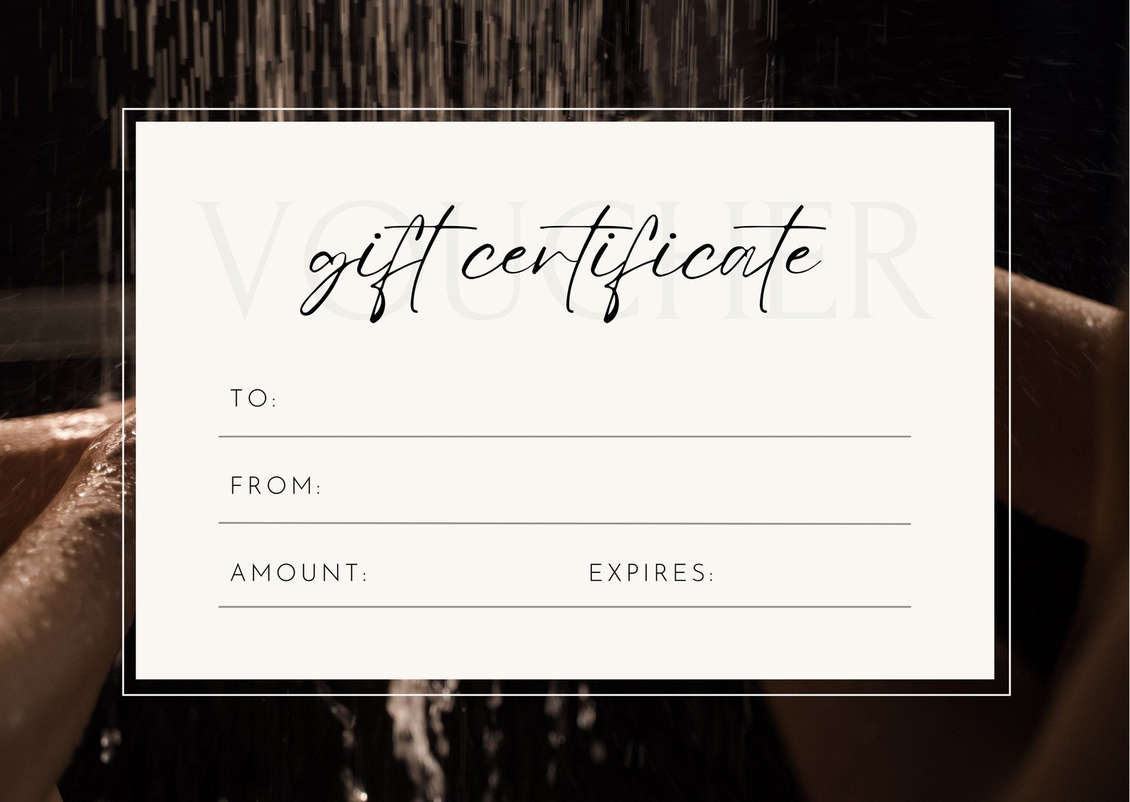 Massage Gift Certificate Template Free Printable
