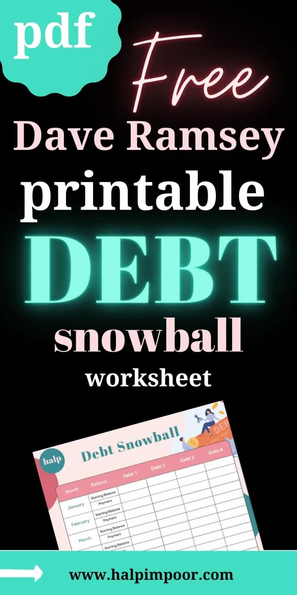 Free Dave Ramsey Printable Debt Snowball Worksheet Pdf Artofit