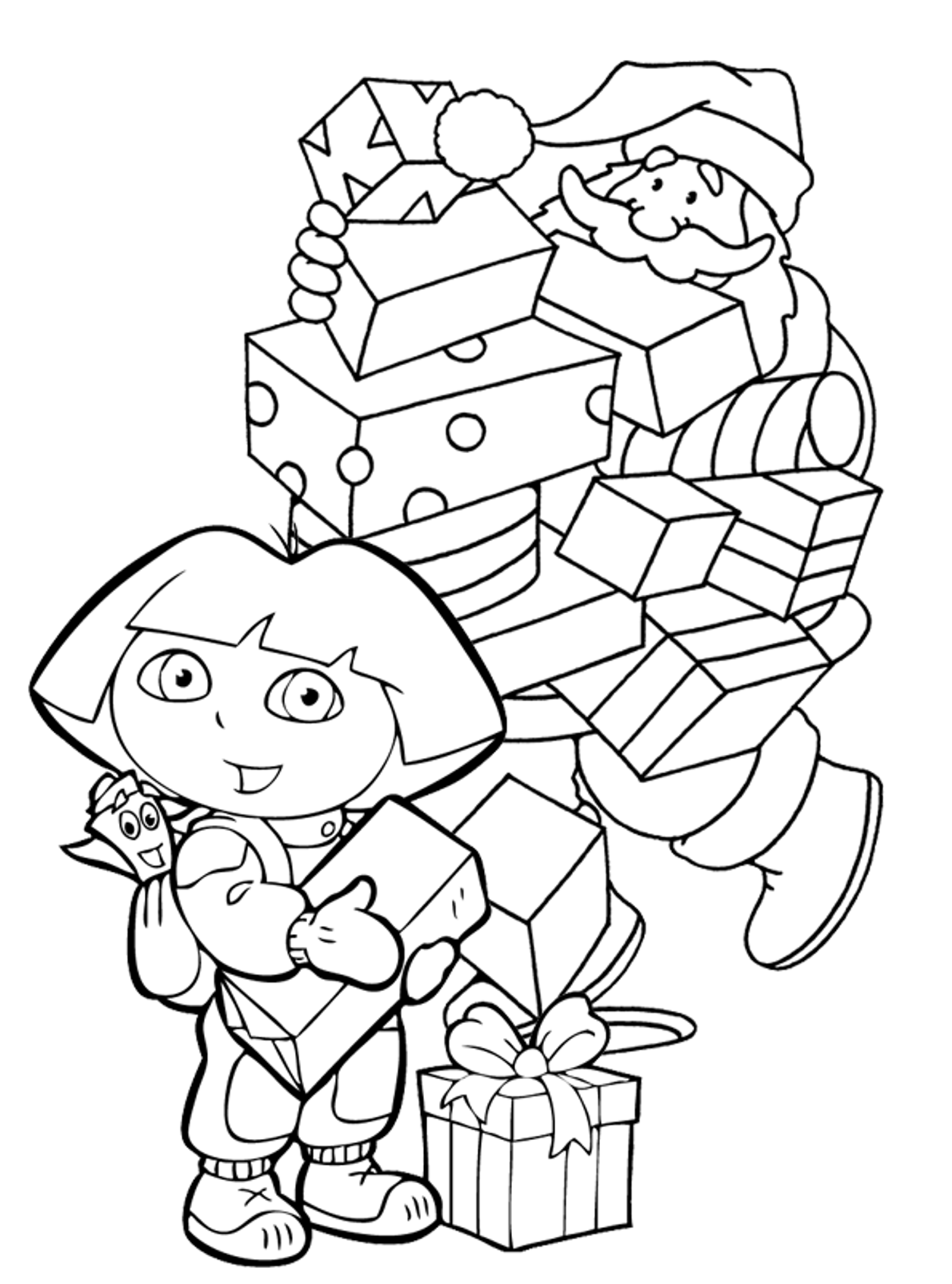 Free Dora Christmas Coloring Pages Download Free Dora Christmas 