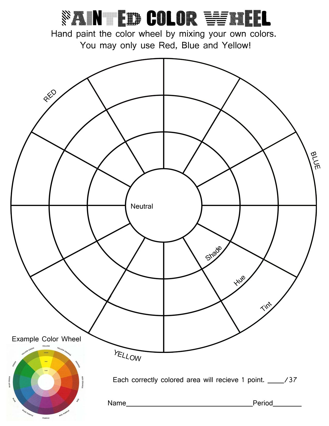 Free Downloadable Colour Wheel