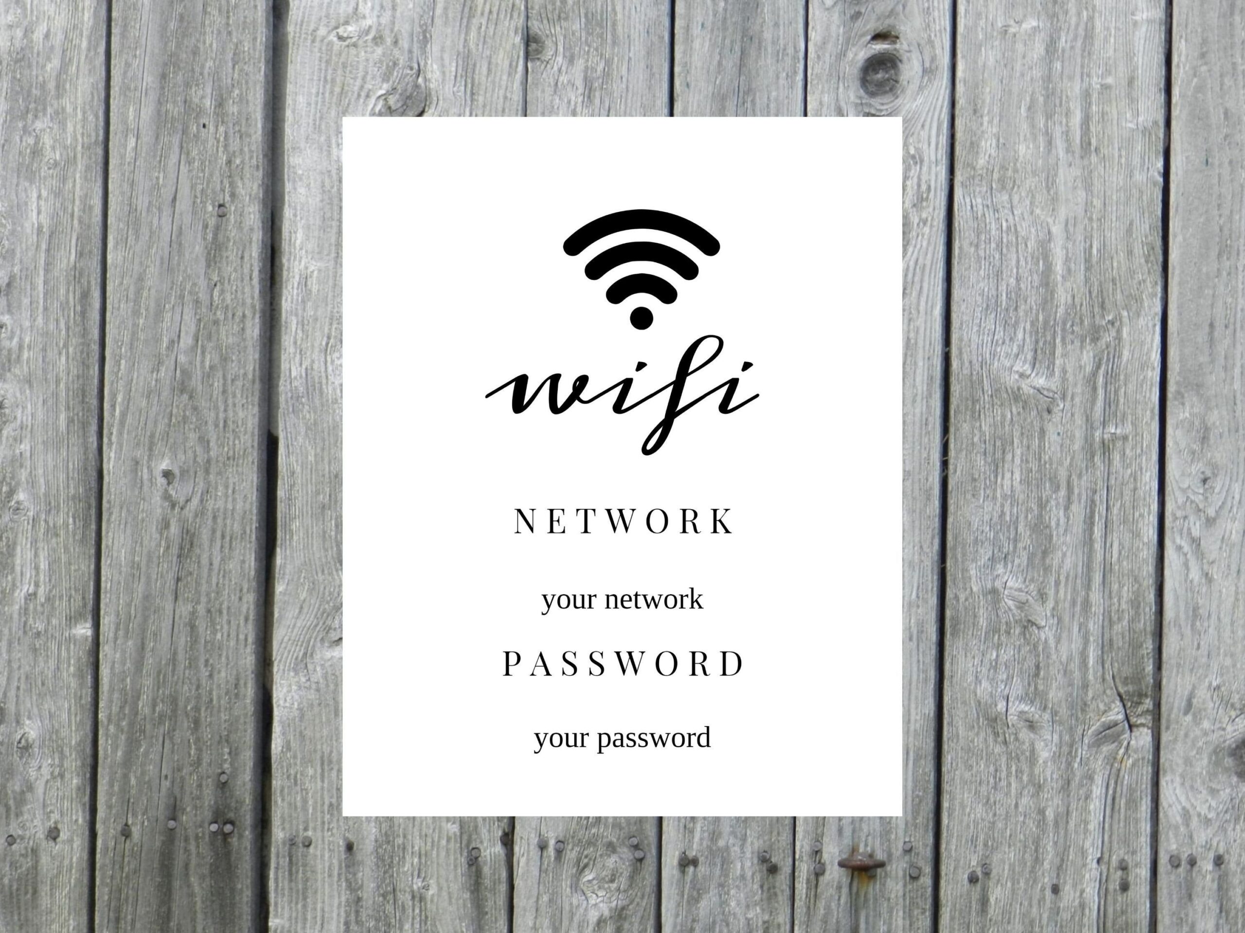 Free Printable Wifi Password Template 4X6