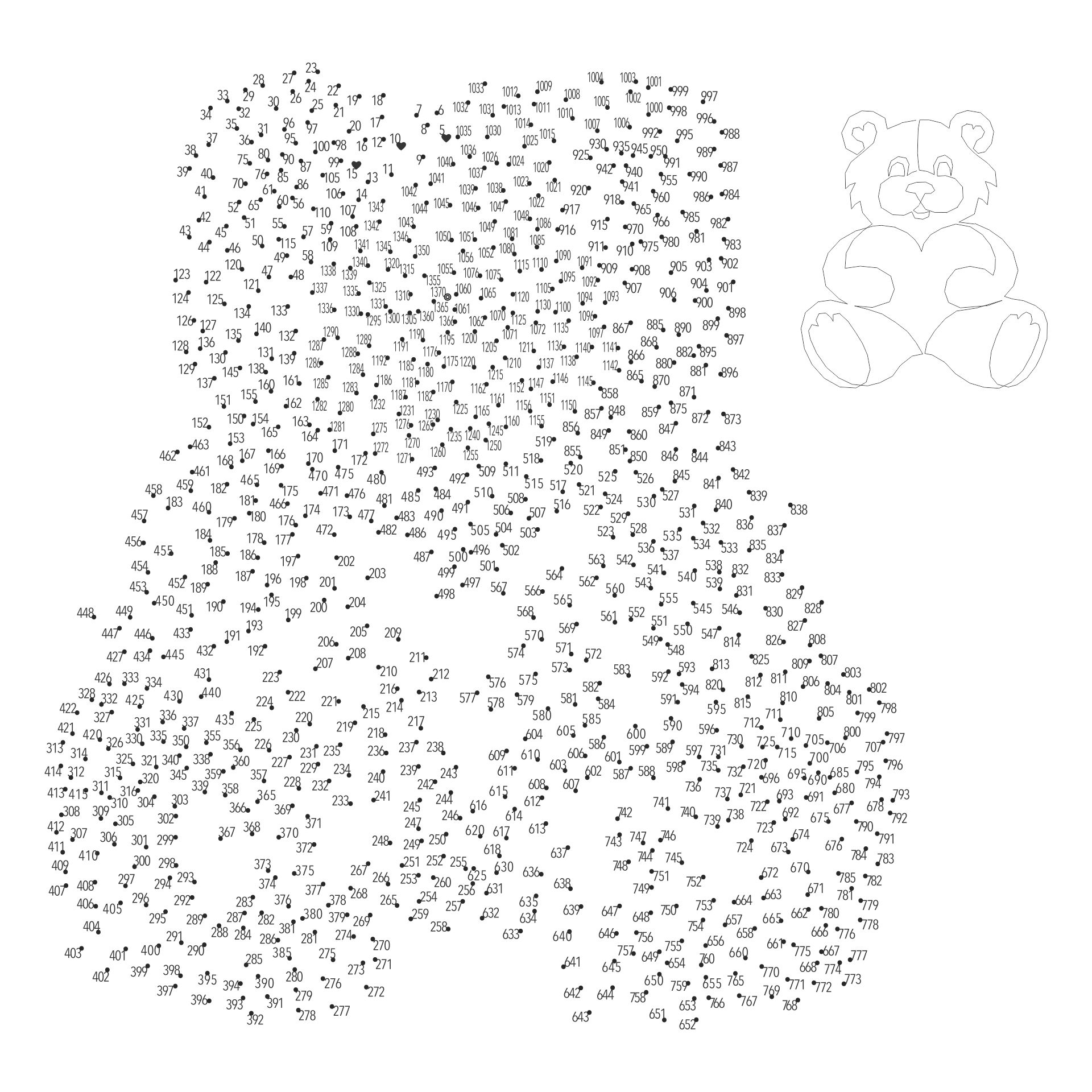 Free Extreme Dot To Dot Printables 1000