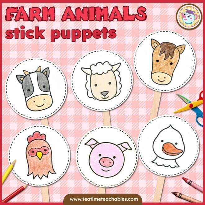 Free Farm Animals Printable Stick Puppets