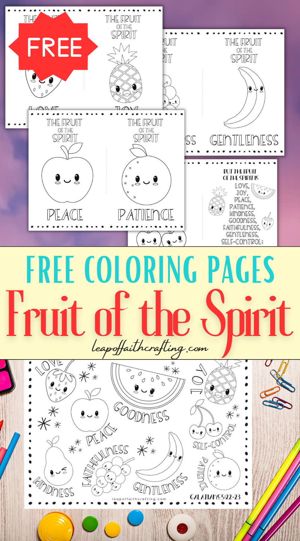 FREE Fruit Of The Spirit Coloring Pages For Kids Leap Of Faith Crafting