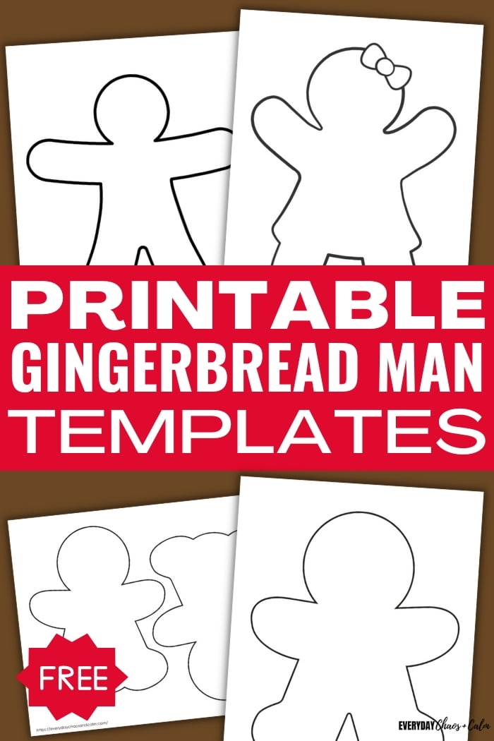 Free Gingerbread Man Template Printable PDF 