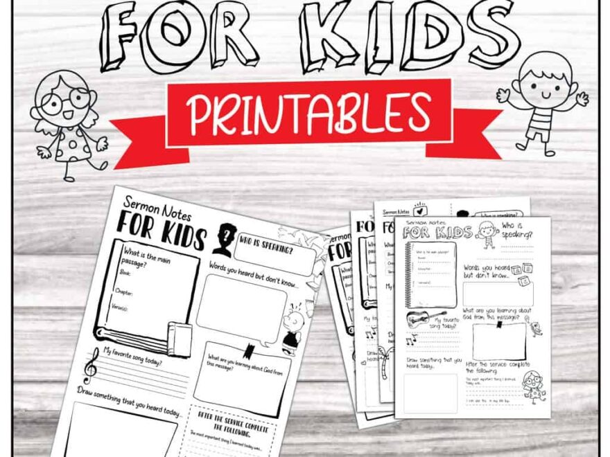 Free Kids Sermon Notes Printable The Fervent Mama